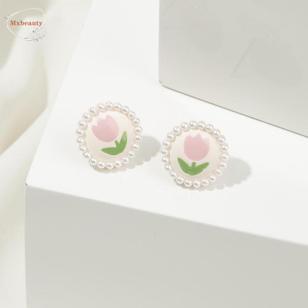 Mxbeauty Anting Tusuk Wanita Pesta Vintage Untuk Gadis Hadiah Tulip Temperamen Bunga