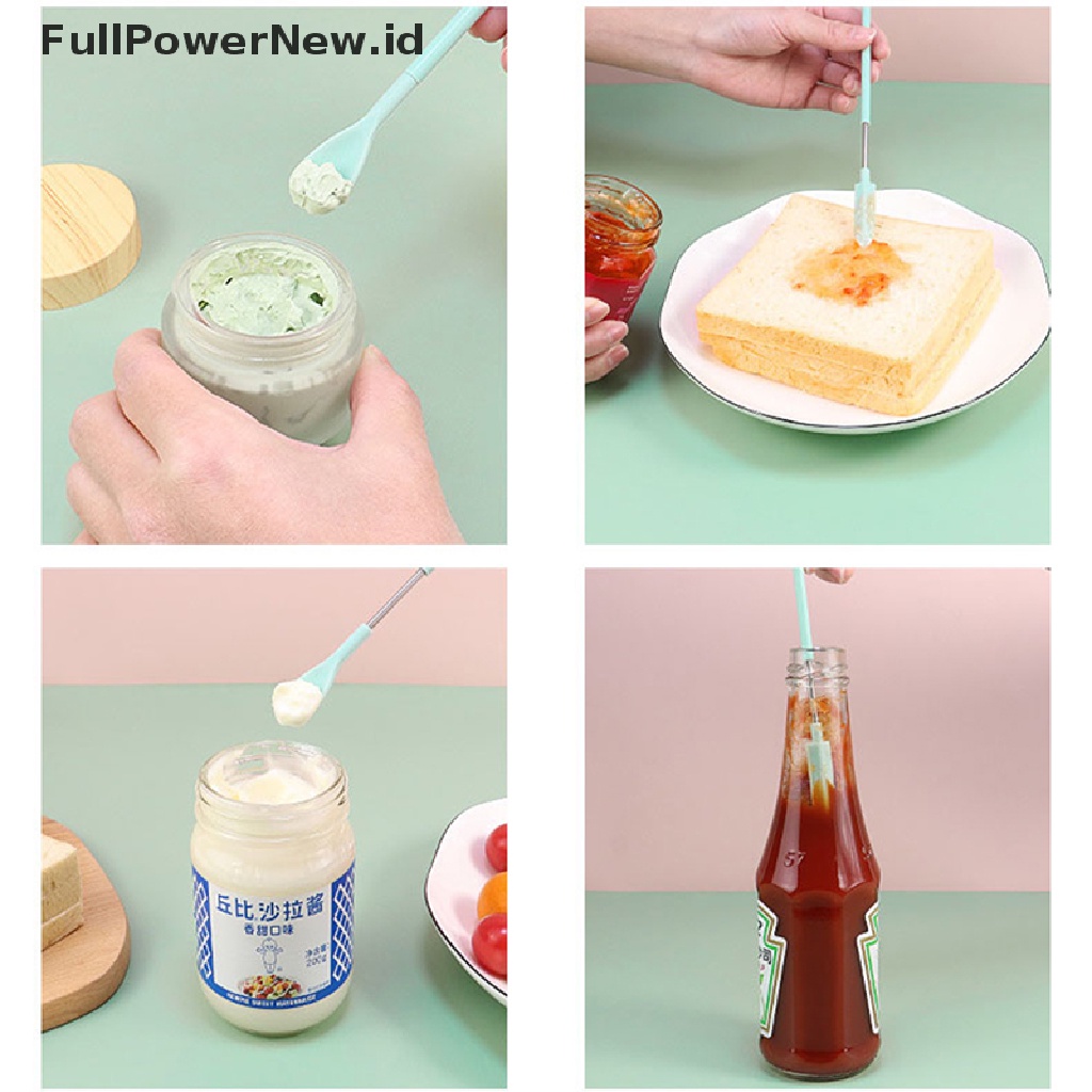 Power Silicone Mini Spatula Jar Scraper Scoop Tip Sendok Kosmetik Berkepala Dua Panjang ID