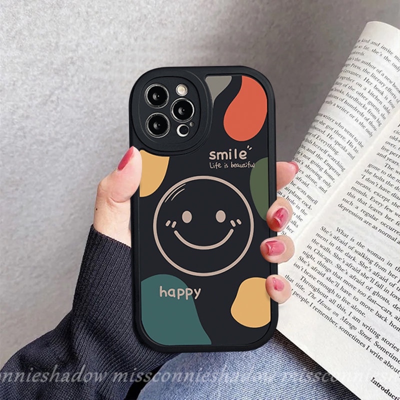 Case Realme C53 C35 C30s C55 C12 C25Y C15 C31 C21Y 10 C30 C11 C25s 10 Pro Plus C21 C20 5 6i 8 5i 7i 6s 6 8i 8Pro 9i C17 GT C3 C20A Simple Happy Smile Silicon Couples Lembut Sarung