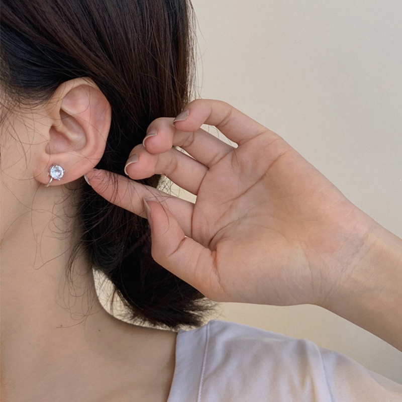 Papaozhu 1 Pc Non Tindik Besar Berkilau Zirkon Klip Anting Untuk Wanita Gadis Chic Bersinar Kristal Cuff Earrings Fashion Perhiasan Telinga