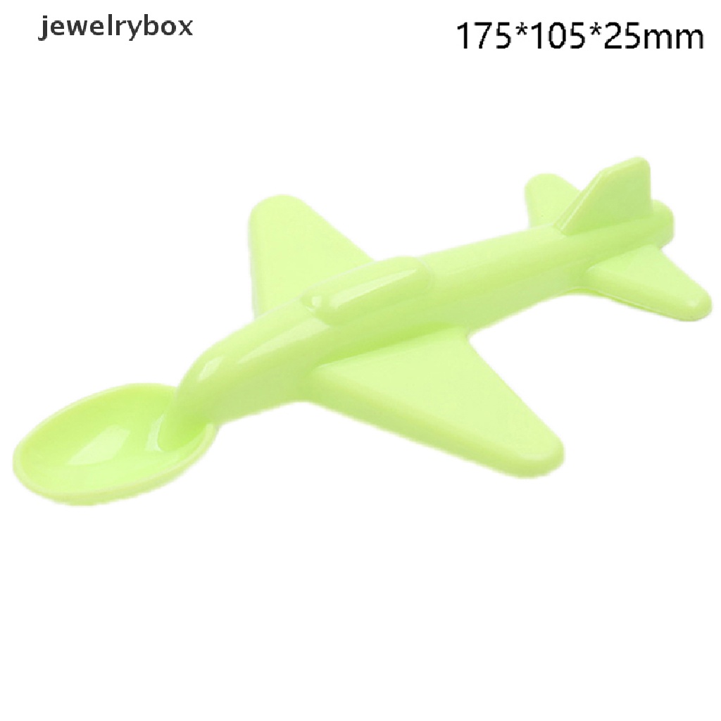 [jewelrybox] Fashion Sendok Pelatihan Bayi Bentuk Pesawat Gagang Panjang Anak Sendok Peralatan Makan Butik