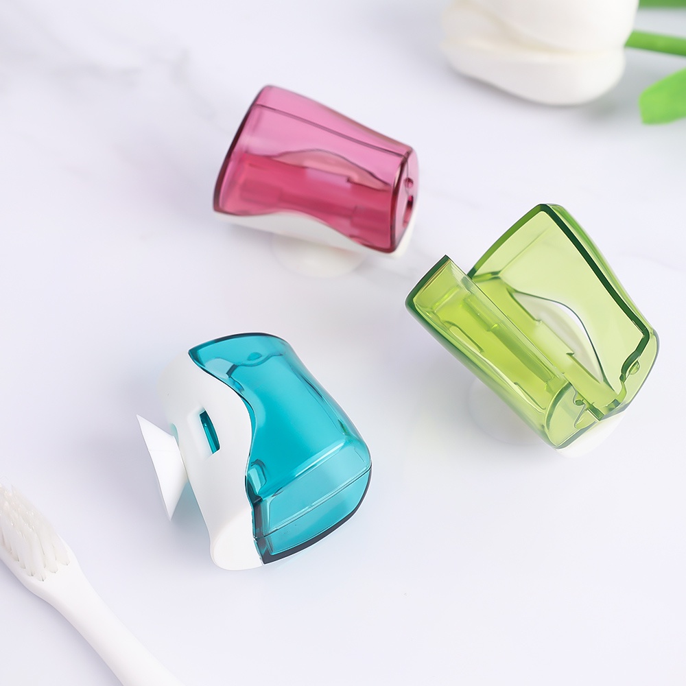 Creative Suction Cup Dustproof Toothbrush Holder/Penutup Debu Segel Kepala Sikat Gigi/Satu Tombol Buka Tutup Penutup Sikat Gigi/Rak Penyimpanan Gelas Sikat Gigi Bebas Pukulan