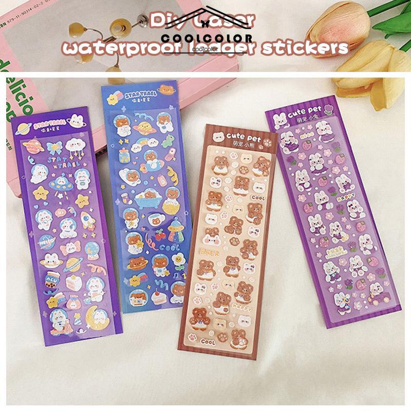 COD❤️Stiker Laser Kartun Pola Kecil Tahan Air Untuk DIY Bahan Scrapbook- cl