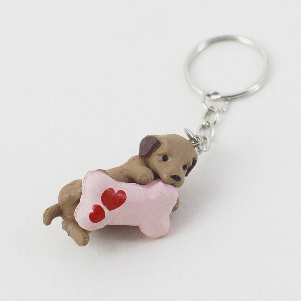 Lanfy Puppy Keychain Fashion Lembut Tempat Kunci Mobil Kawaii Kartun Lucu Untuk Remaja Gaya Korea Liontin