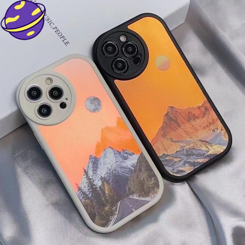 IPHONE Casing Pelindung Laser Warna-Warni Cocok Untuk Iphone14 13 12 11 Pro X XS Max7 8 14 Plus Soft Case XR Full Cover Lens Landscape Case