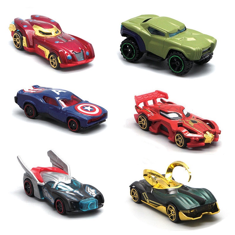 6 Pcs/Set Disney Pixar Cars Mainan Alloy McQueen Captain America Superman Jackson Storm Racing Mainan Anak Laki-Laki Hadiah