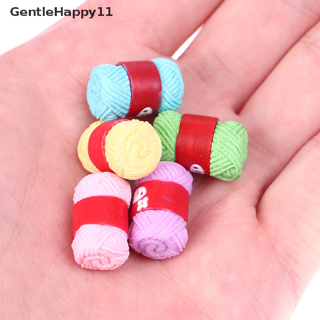 Gentlehappy 5PCS 1: 12rumah Boneka Miniatur Resin Wol Bola Ornamen DIY Aksesoris Mainan id