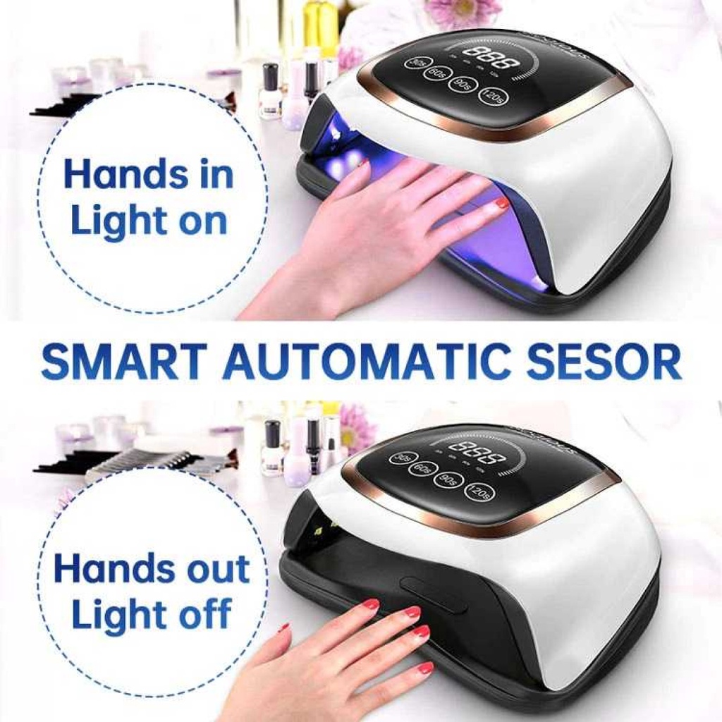 Pengering Kutek 42 LED Lampu UV Nail Dryer Layar Sentuh Timer 168W