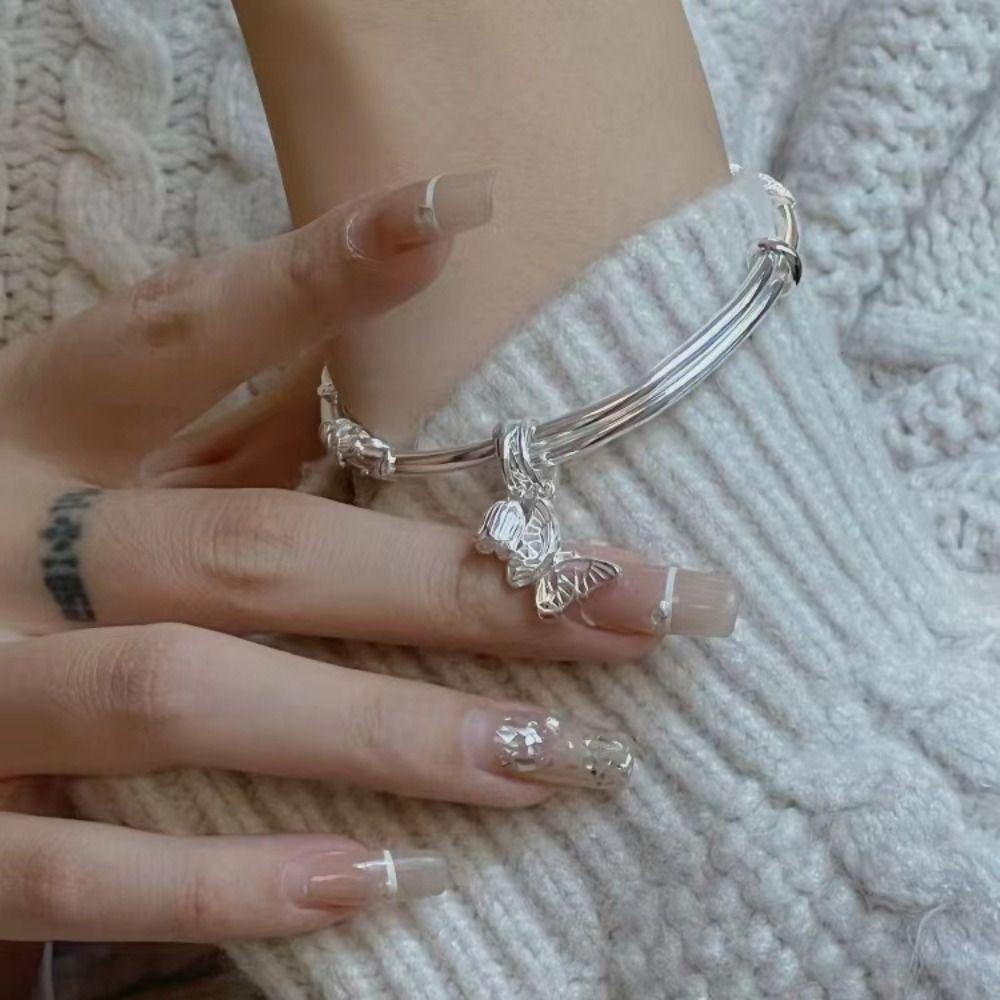 NEEDWAY Wanita Bangle Trendi Fashion Pesta Perhiasan Bunga Mewah Kupu-Kupu Vintage Fashion Jewelry