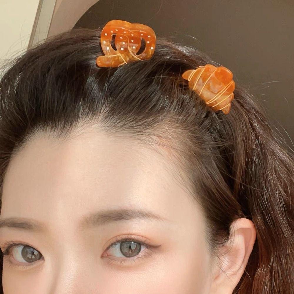 Nickolas1 Bintang Asetat Rambut Cakar Kreatif Manis Ins Rambut Kepiting Klip Mini Hiu Klip Croissant Fashion Hiasan Kepala Simpul Roti Korea Rambut Klip
