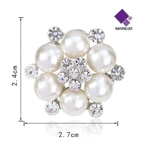 &lt; Naiveblues &gt; Syal Elegan Pengantin Wanita Pernikahan Berlian Imitasi Mutiara Pin Perhiasan Decor
