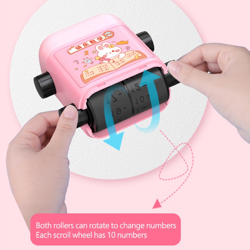 Stylish 2in1 Penjumlahan Dan Pengurangan Perkalian Dan Pembagian Mengajar Cap Lucu Kreatif Double-Head Roller Segel Mengajar Digital Dalam100Ajar Matematika Untuk Anak-Anak