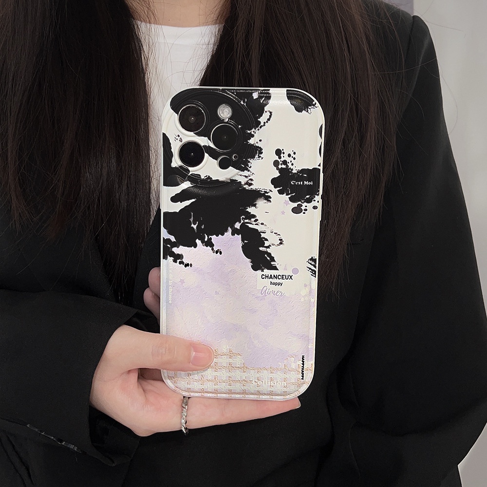 IPHONE Tinta Patchwork Bulat Pelindung Lensa Kamera Ponsel Soft Case Cover Untuk Iphone7 8 PLUS X XR XS 11 12 13 14 PRO MAX SE 2020