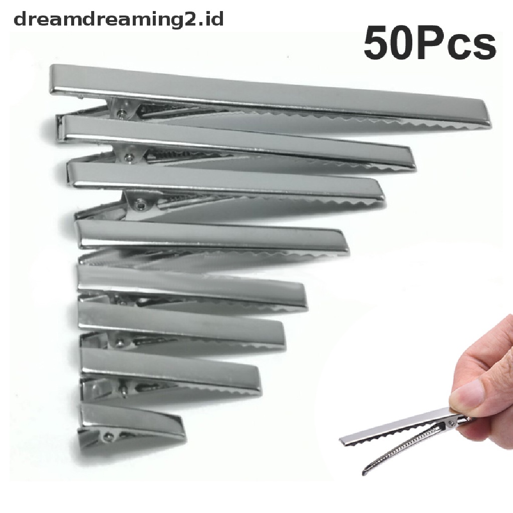 (dream) 50pc Silver Tone Metal Alligator Clip Penjepit Buaya Spring Clip Duckbill Clip//