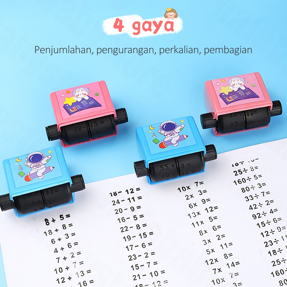 Lakoe Stempel matematika anak/Stamp Math Edukasi Belajar Alat Bantu Belajar Stempel Angka Digital