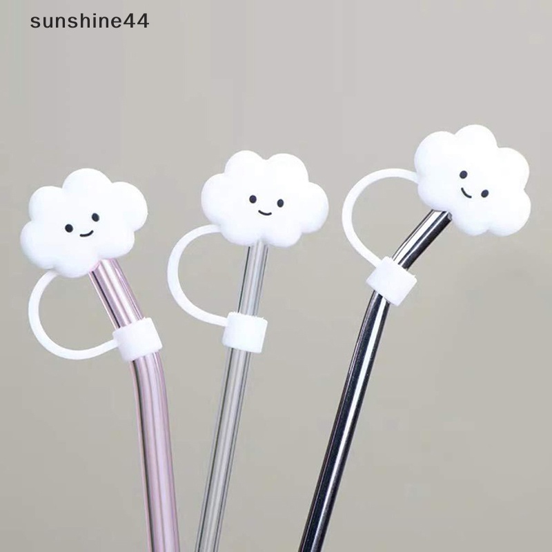 Sunshine Straw Plug Reusable Drinking Dust Cap Silicone Tips Untuk Sedotan Pelindung Caps ID