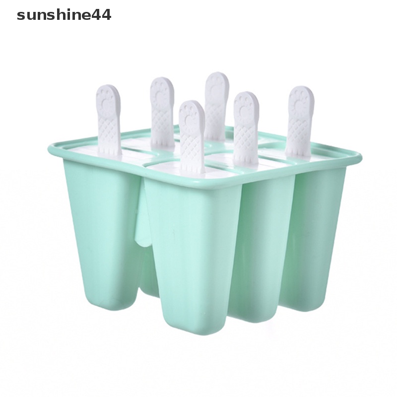 Sunshine Cetakan Silikon Es Krim 6lubang Untuk Es Loli Cetakan Es Batu DIY Permen Alat Baking ID