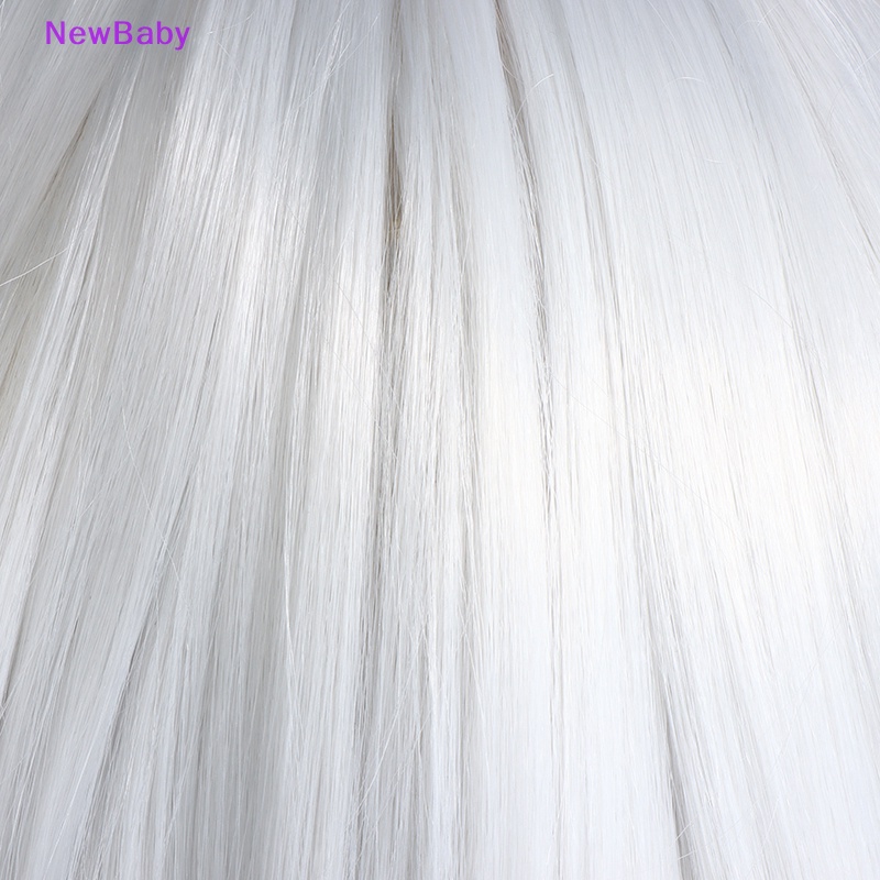 Newbaby 1PCS Genshin Impact Kanban Musume Paimon Cosplay Wig Rambut Putih Custom ID