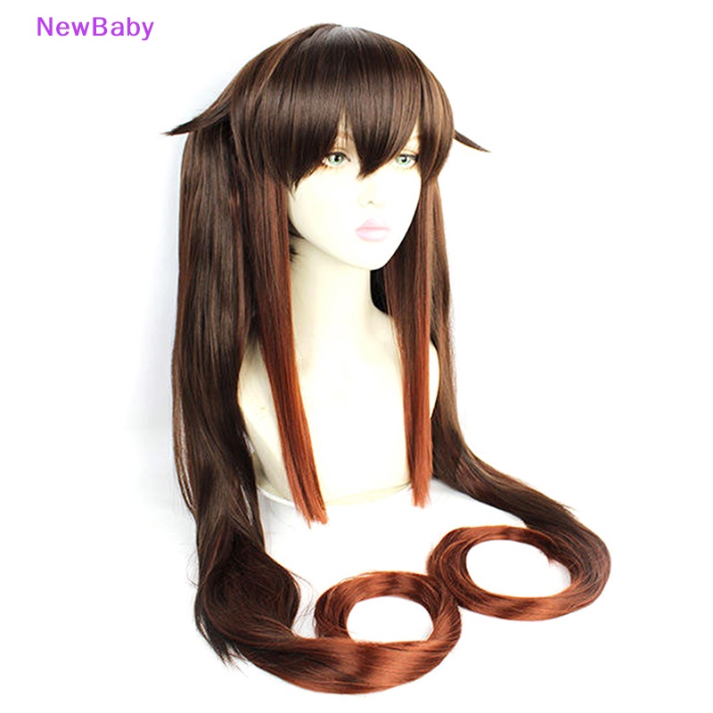 Newbaby Genshin Impact Hutao Cosplay Wig Anime Game Hu Tao Gaya Cina Kostum Props ID