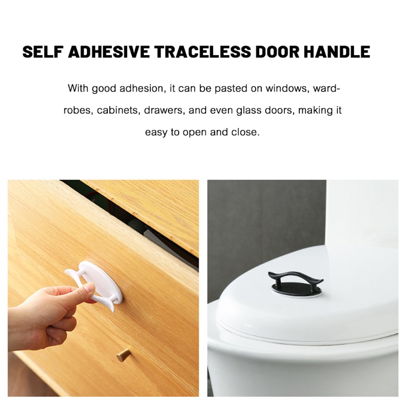 [Unggulan] Modern Minimalis Self-adhesive Handle Pintu Lemari Serbaguna Laci Tempel Knob Lemari Kulkas Jendela Tambahan Penarik Aksesoris Furniture