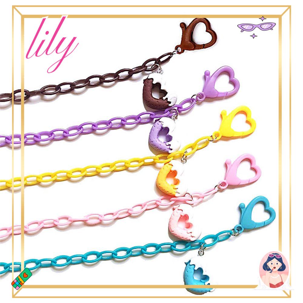 Lily Rantai Penutup Wajah Mode Lanyard Multicolor Rantai Akrilik Rantai Kacamata