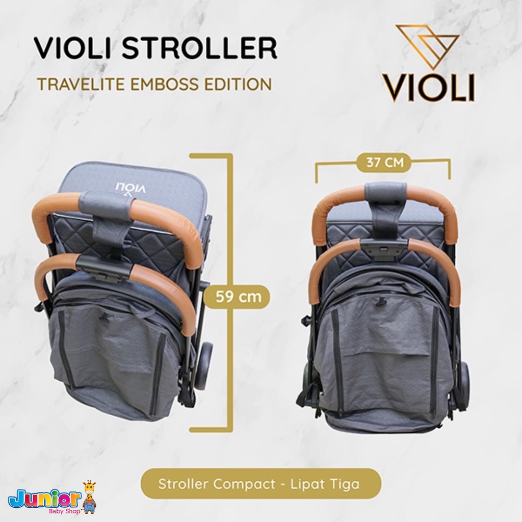 Violi Stroller Emboss Edition: Violi Travelite Emboss - Stroller Baby Bayi Anak Kereta Dorong Bayi