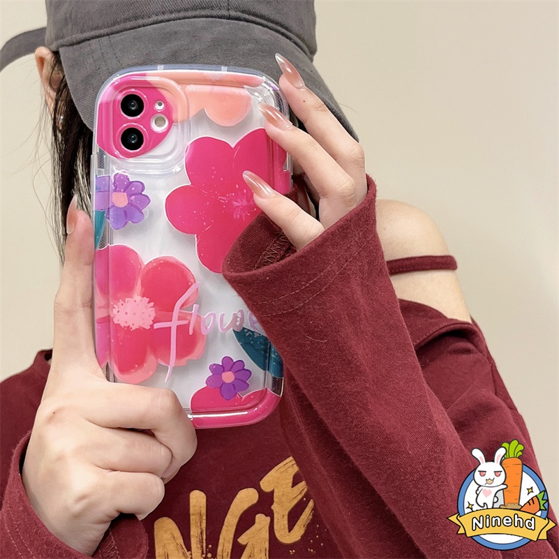 Samsung A14 A04s A03s A03 A13 A12 A22 A32 A54 A23 A52s A52 A72 A71 A51 A34 A11 A02s A50 A30s A50s Warna Pink Fresh Flowers Style Full Protect Bening Shockproof Soft TPU Phone Case