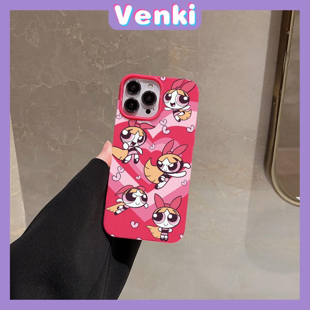VENKI - For iPhone 11 iPhone Case Black Pink Cute Cartoon Glossy TPU Soft Shell Protection Shockproof Camera Compatible with iPhone14 13 Pro max 12 Pro Max xr xs max 7 8Plus