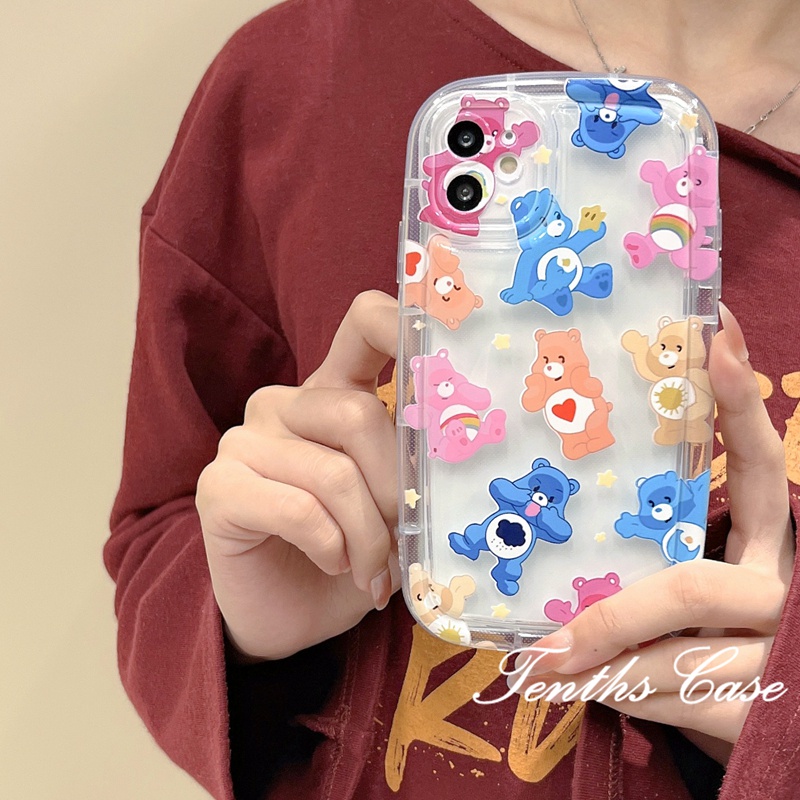 Kompatibel Untuk IPhone14 13 12 11 Pro Max8 7 6 6s Plus X Xr Xs Max SE 2020 Sabun Cover Rainbow Bear Phone Case