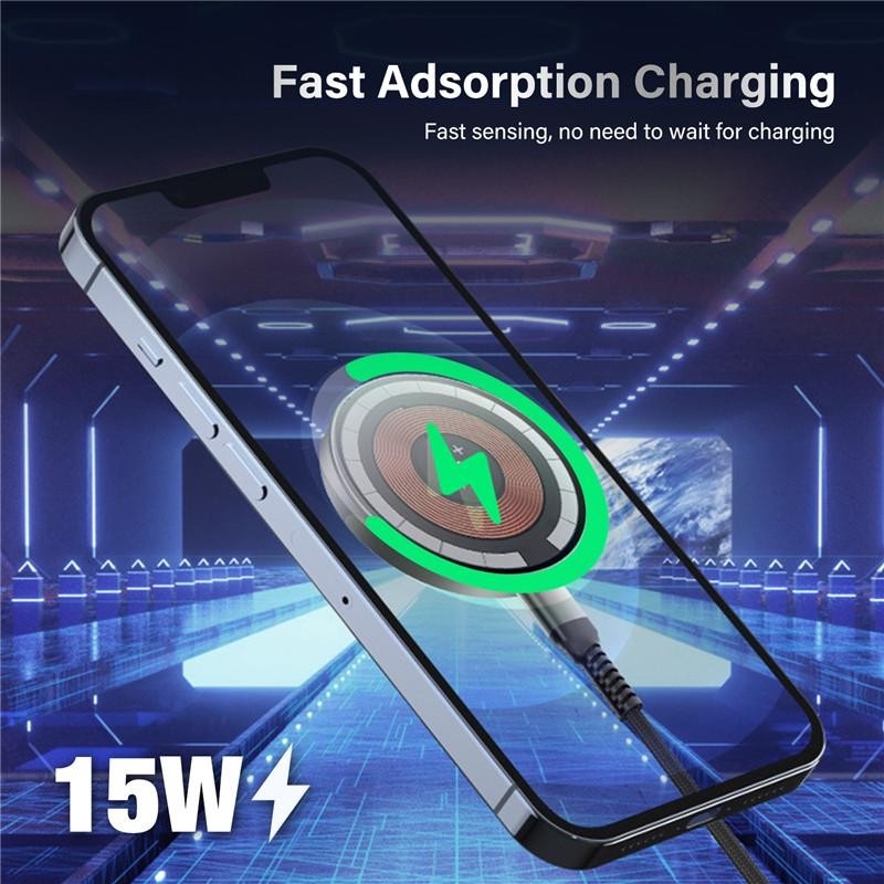 High Quality Transparent Magnetic Wireless Charger 15W Fast Charging Type C Wireless Charger