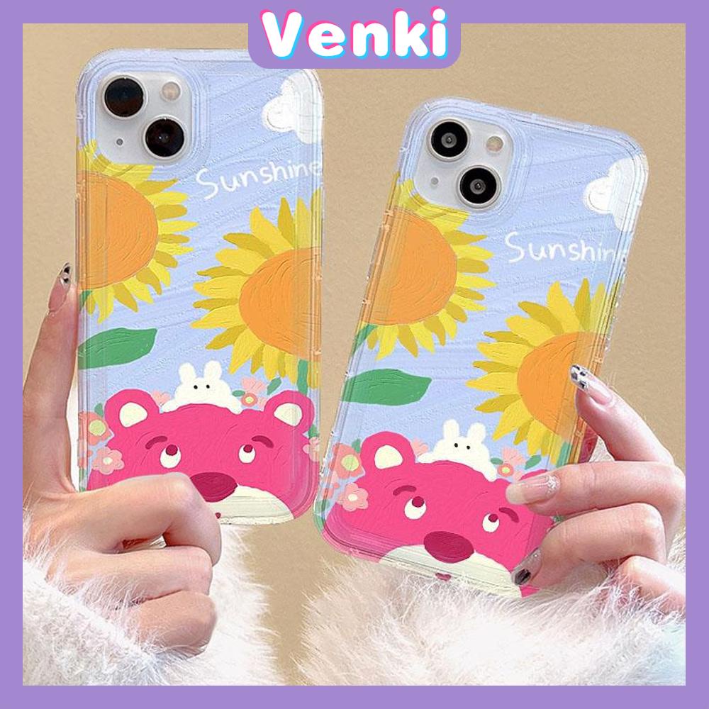 VENKI -For 11 iPhone Case Clear Case TPU Soft Case Airbag Shockproof Cute Oil Painting Bear Compatible with iPhone 14 13 Pro Max iPhone 12 Pro Max 11 7Plus 6Plus XR xs 7 8 Plus