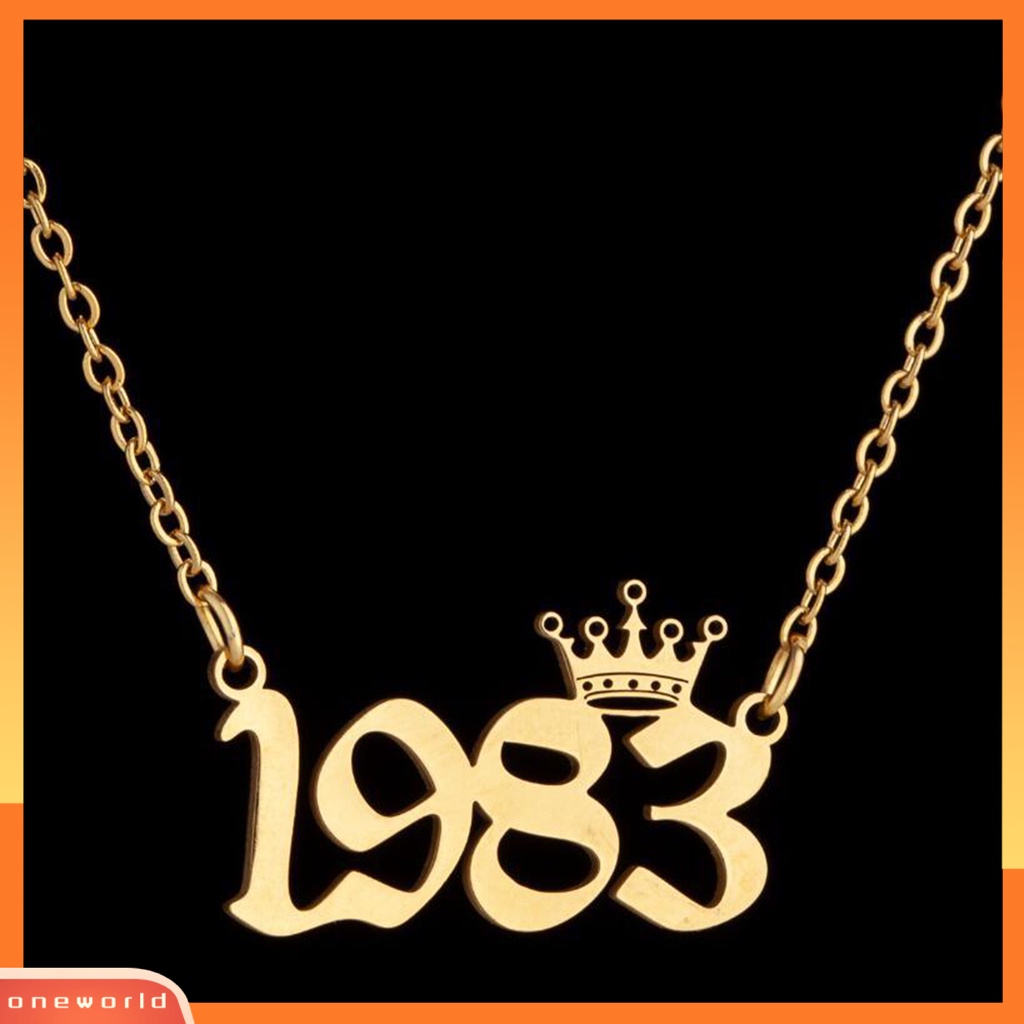 [EONE] Wanita Sweater Rantai Tahun 1980-1999 Anti Karat Angka Berarti Kalung Perhiasan Hadiah