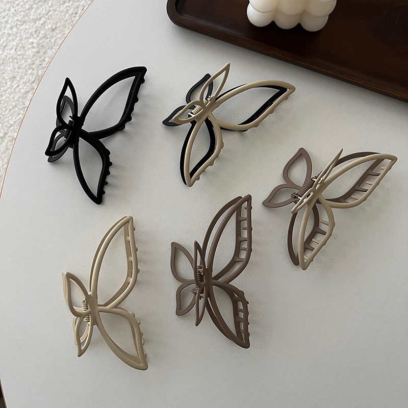 Matte Big Size Metal Alloy Butterfly Hairpin Hairclips Hiasan Kepala Untuk Wanita Perempuan