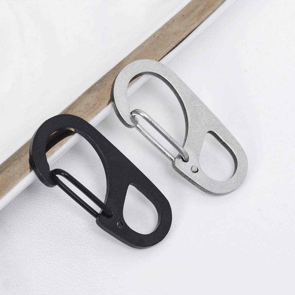 1 /5 /10Pcs Kreatif Serbaguna Untuk Gantungan Kunci Mobil, Tas Dengan Mata Tetap Pegas Mini Stainless Steel Gantungan Kunci Key Buckle Hooks Climbing Clip Tactical Spring Carabiner Backpack Clasp
