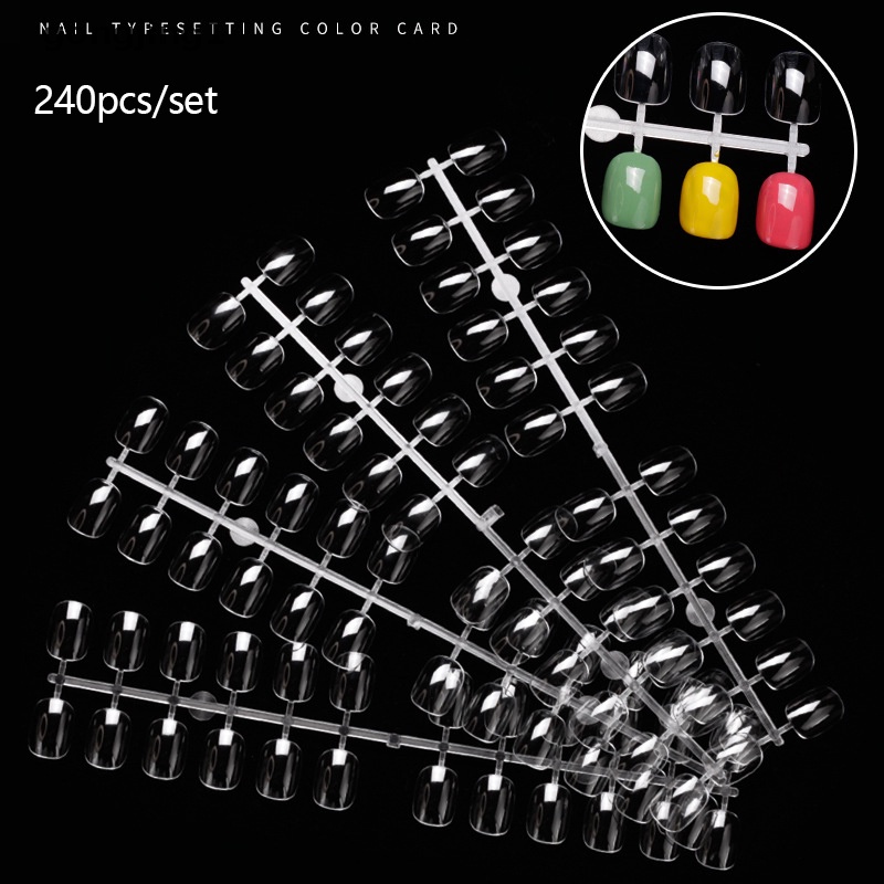 Ggg 240Pcs Tips Kuku Palsu Kartu Warna Praktek Pajangan Rak Mandi Alat Manicure ID