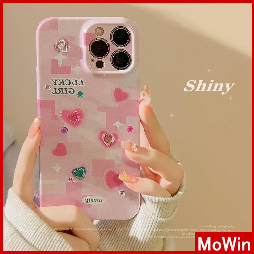 For iPhone 14 Pro Max iPhone Case Cream Glossy Soft Case TPU Shockproof Camera Cover Protection Pink Love Compatible with iPhone 13 Pro max 12 Pro Max 11 xr xs max 7Plus 8Plus