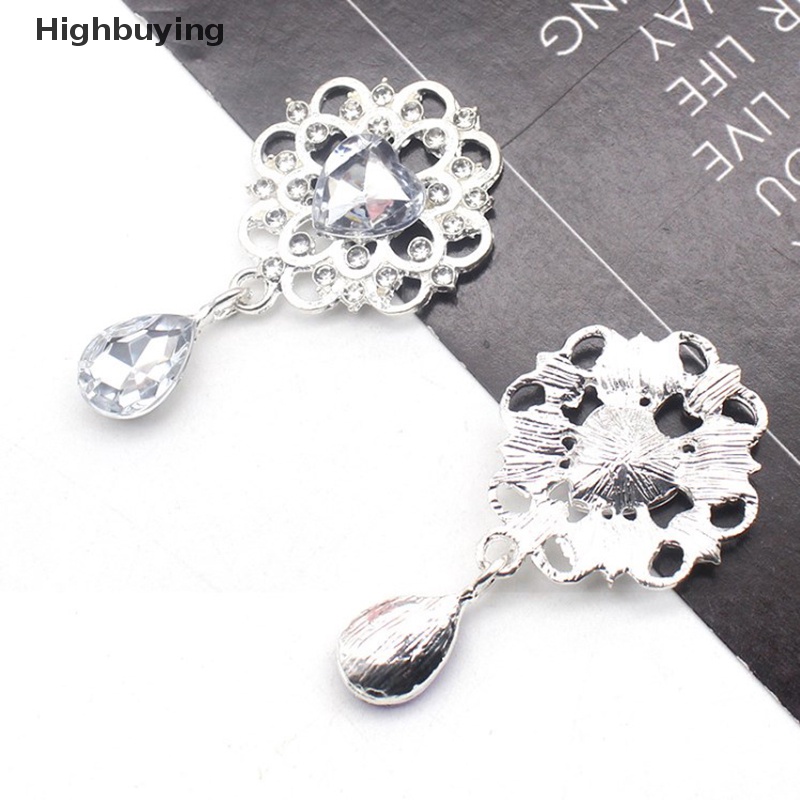 Hbid 52 * 28mm Liontin Hati Kancing Jahit Untuk Pakaian DIY Handmade Berlian Imitasi Untuk Aksesoris Rambut Kerja Glory