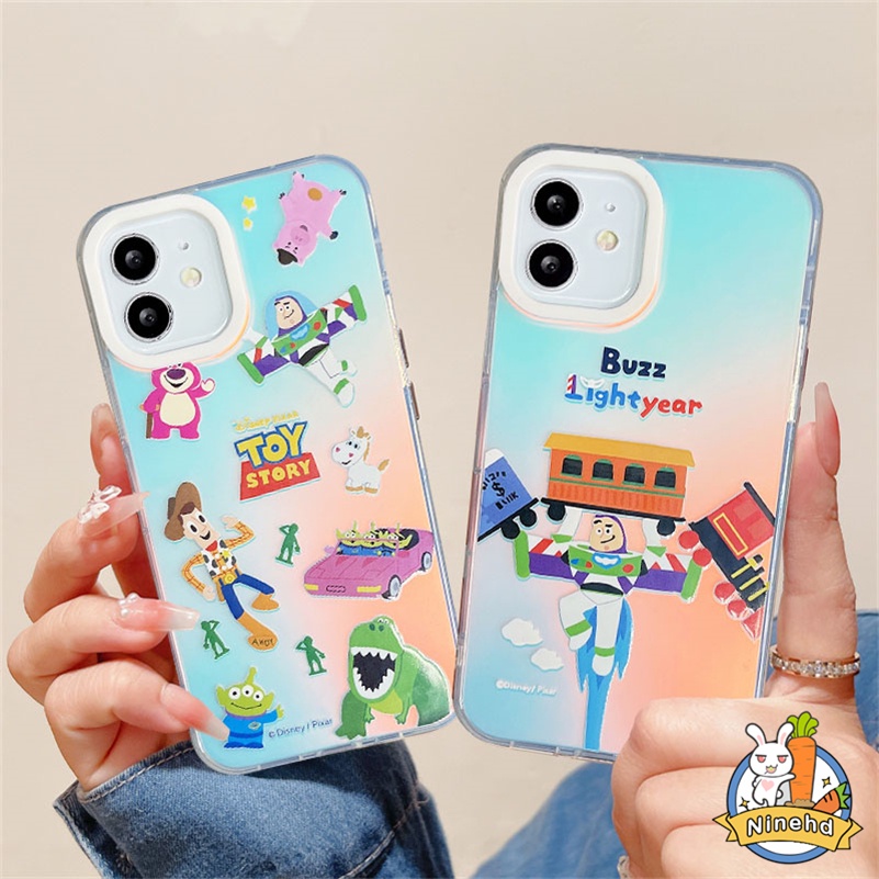 IPHONE Casing Kompatibel Untuk Iphone14 13 12 11 Pro Max X Xr Xs Max8 7 Plus SE 2020 Casing Handphone branded Toy Story Buzz Lightyear Phone Case Shockproof Bumper Soft Case Cover Pelindung