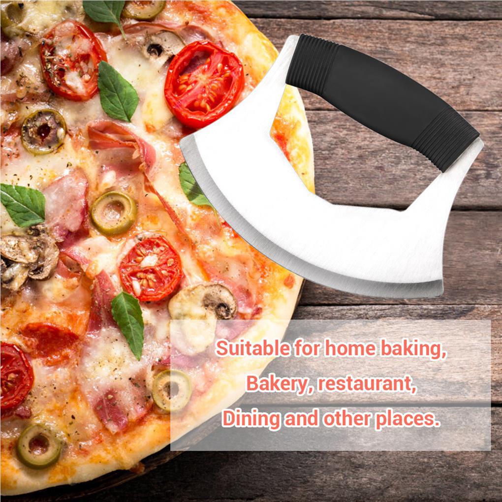 Pemotong Pizza Stainless Steel Dengan Penutup Pegangan Ergonomis Anti Slip Rocker Cutter