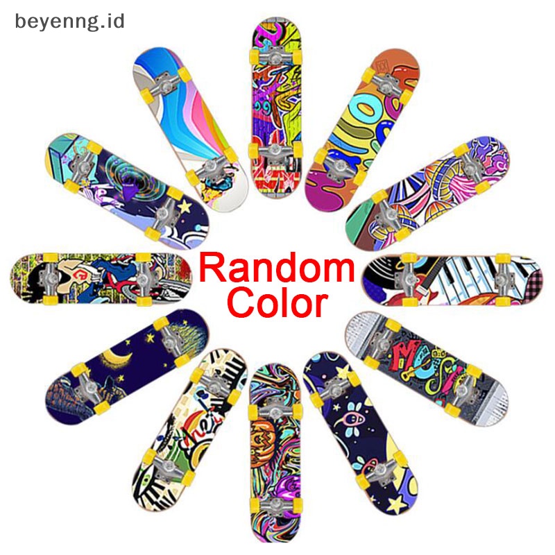 Beyen 1PC Cute Kids Anak Mini Fingerboard Skate Kost Hadiah Mainan Pesta Random ID