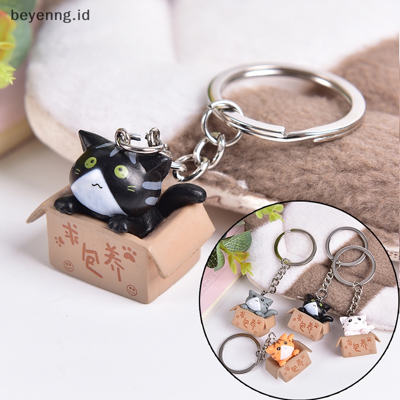 Beyen Lovely Kartun Kucing Gantungan Kunci Rantai Liontin Ornamen Untuk Tas Mobil Gantungan Kunci Hadiah ID