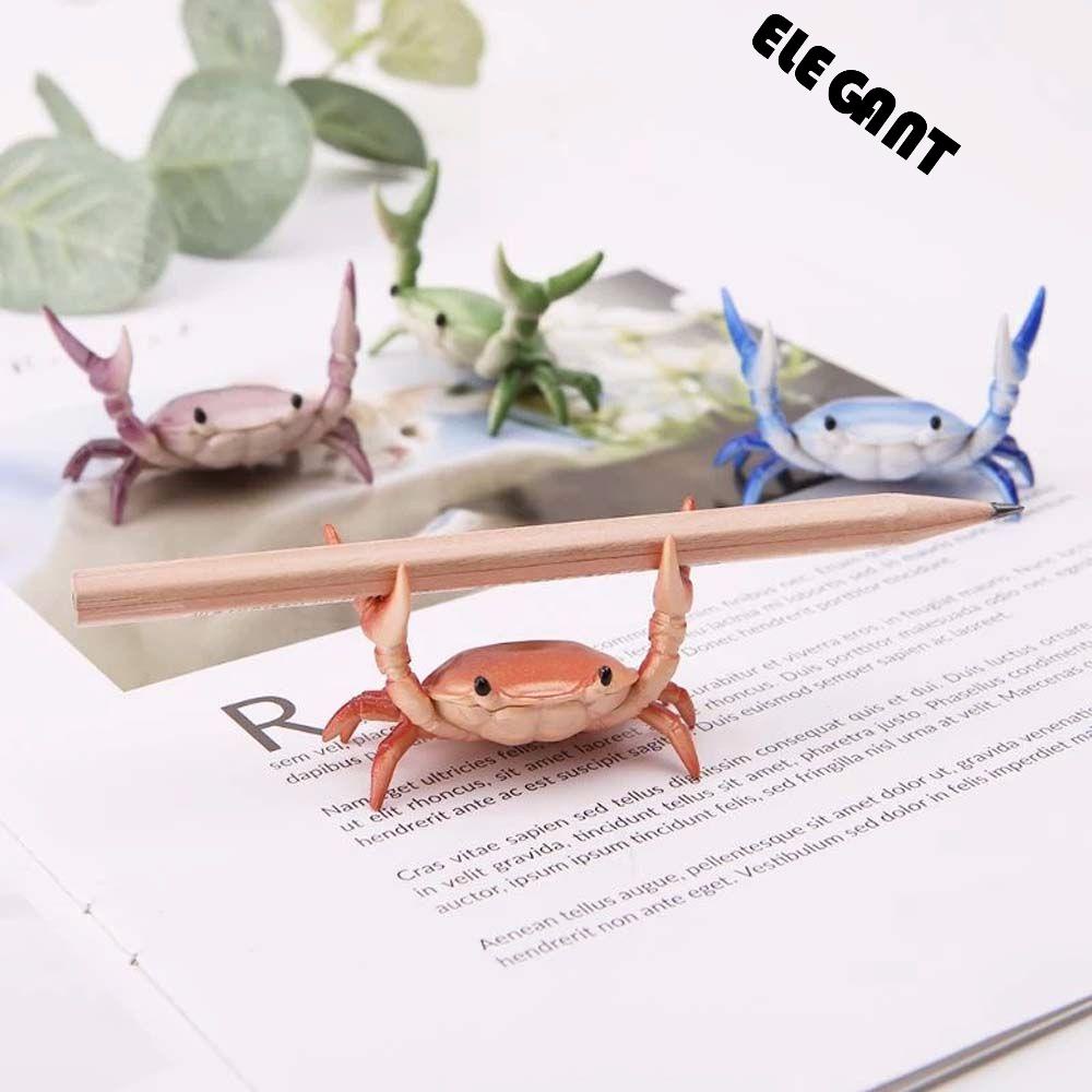 [Elegan] Crab Pen Holder Dekorasi Desktop Hadiah Jepang Lucu Bracket Ornamen Rak Penyimpanan Alat Tulis
