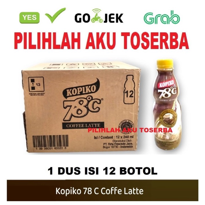 

KOPIKO 78 C Minuman Kopi Coffee Latte 240 ml - ( 1 DUS isi 12 botol )