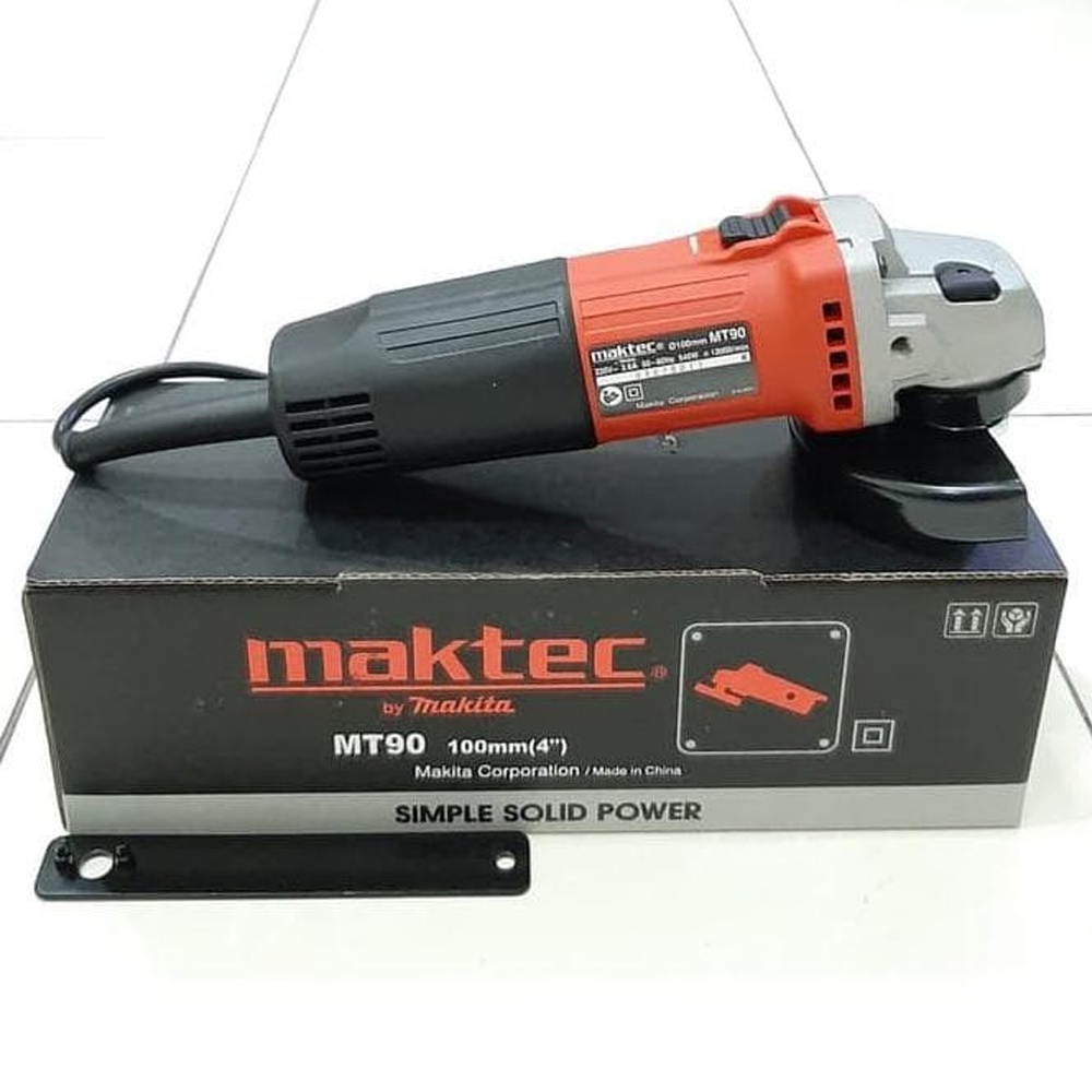 Maktec MT90 Mesin Gerinda Tangan 4 Inch Angle Disc Grinder Gurinda Grinda Grenda Listrik Warna Merah