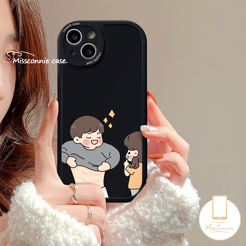 Case Pasangan Untuk Redmi 10C 9A 9T 9C 10a1 9 12C 10A Note 11 10 8 9 10s 11s 10 9s 9 11 Pro+Mi 11T 12 POCO M3 F4 X3 NFC Pro Kartun Menyenangkan Otot Perut Cowok Cewek Lovers Soft Cover/Penutup Celah Bawah Lutut