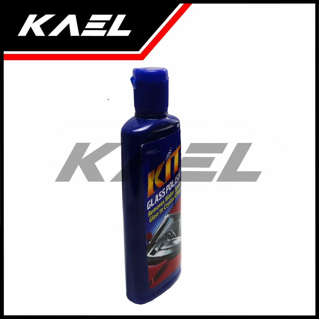 KIT Glass Polish Remove Water Spots Glass To Crystal Clear Pengkilap Pembersih Penghilang Noda Baret Halus Kaca Mobil Motor Jamur Hujan 170 ml