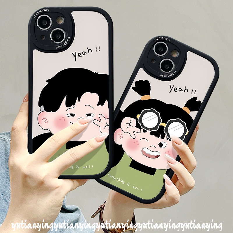 Soft Couple Silicon Lovers Casing For Infinix Hot 11 10T 10s 11s 10 Lite Infinix Note 8 Hot 11s 10T 11 9 Play 10 10s Smart 6 5 Cute Cartoon Funny Boy Girl Cover