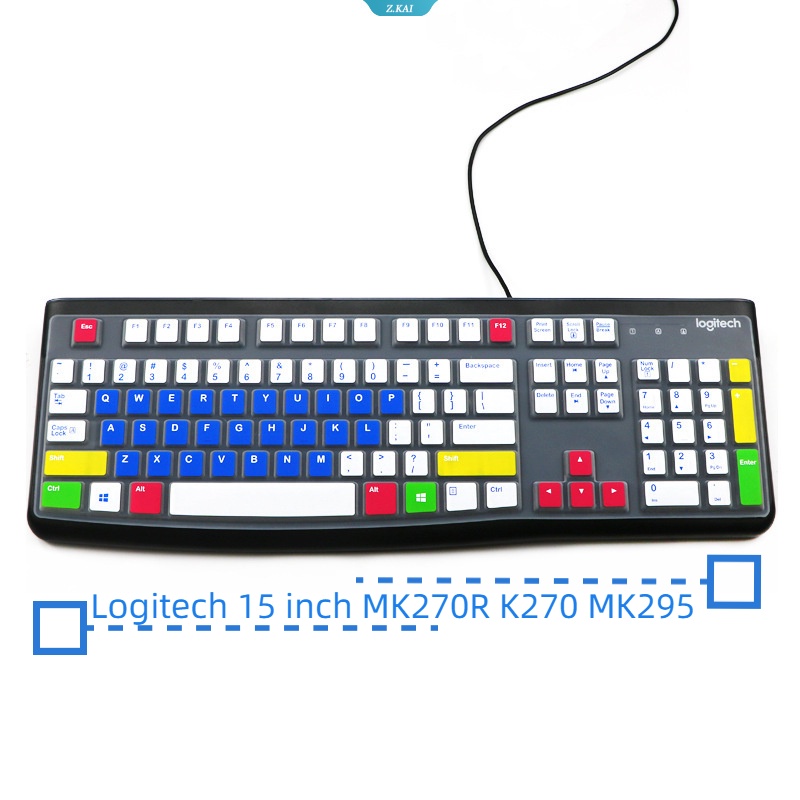 Cover Pelindung Desktop PC Slim Lembut Nyaman Untuk Model No. Logitech MK270R K270 MK295 Cover Keyboard 15inch Sarung Pelindung Silikon Anti Air [ZK]