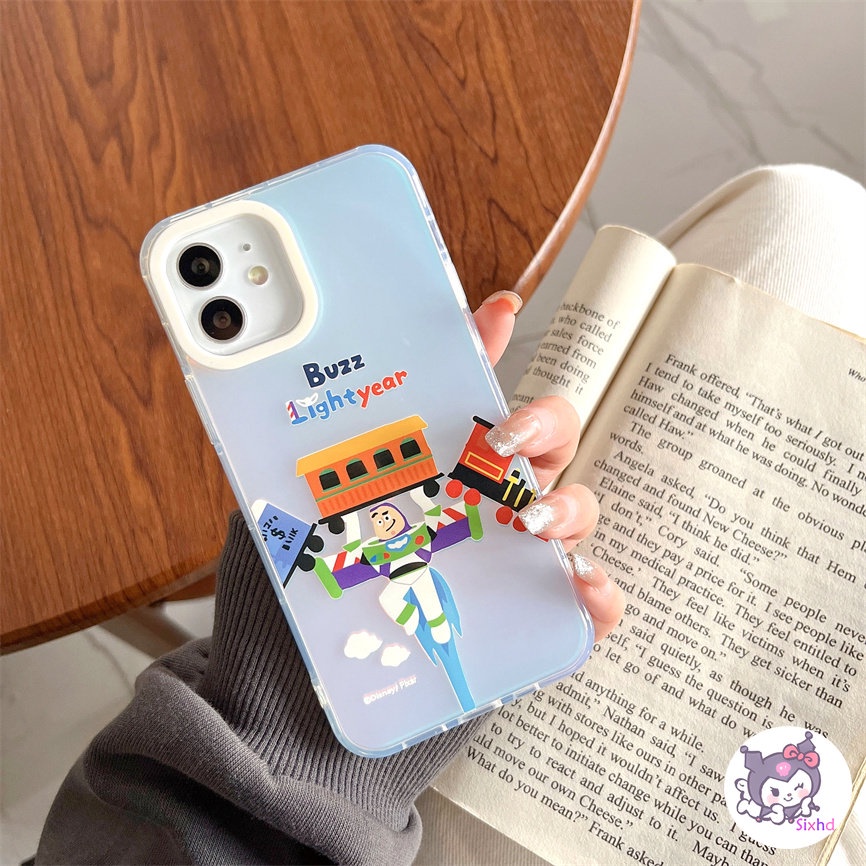 IPHONE Kompatibel Untuk Iphone11 14 13 12 Pro Max8 7Plus X Xs Xr Xs Max SE 2020 Happy Cartoon Toy Story Couple Perlindungan Lensa Gradien Laser Casing Ponsel TPU Lembut Penutup Anti Jatuh XJJJJ