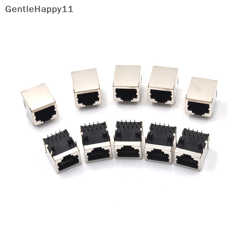 Gentlehappy 10Pcs/set RJ45 Network Ethernet 8P 8C Female Socket Konektor 8Pin PCB Mount High Qulity id